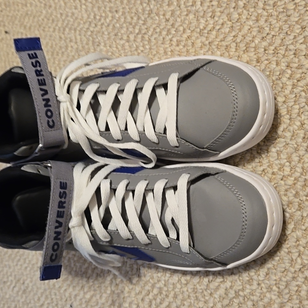 Converse Gray and Blue High-Top Sneakers